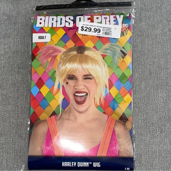 DC Harley Quinn Birds of Prey Adult Wig - Picture 1 of 4